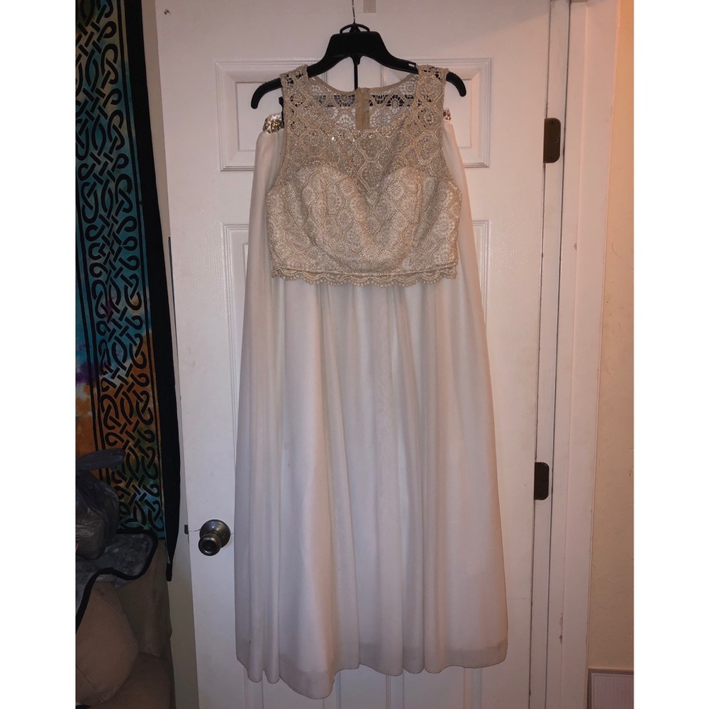 2-Piece Gold/White Prom Dress